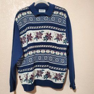 Alfred Dunner Men's Sweater Knitted Flower